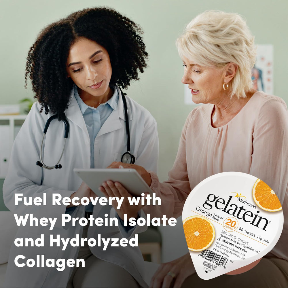 Medtrition Gelatein etiqueta de ingredientes que indica sin gluten y contiene leche