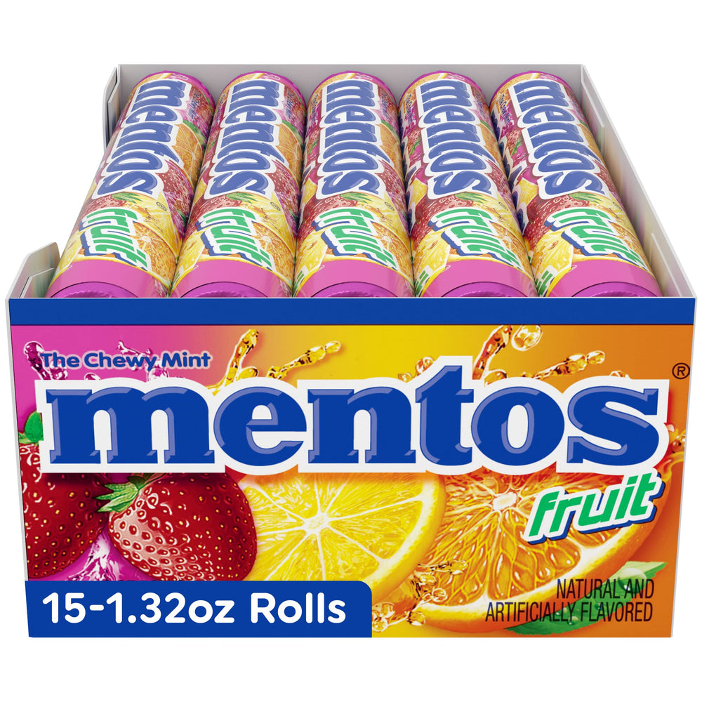 Mentos caramelo corte transversal exhibiendo centro masticable