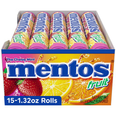 Mentos caramelo corte transversal exhibiendo centro masticable