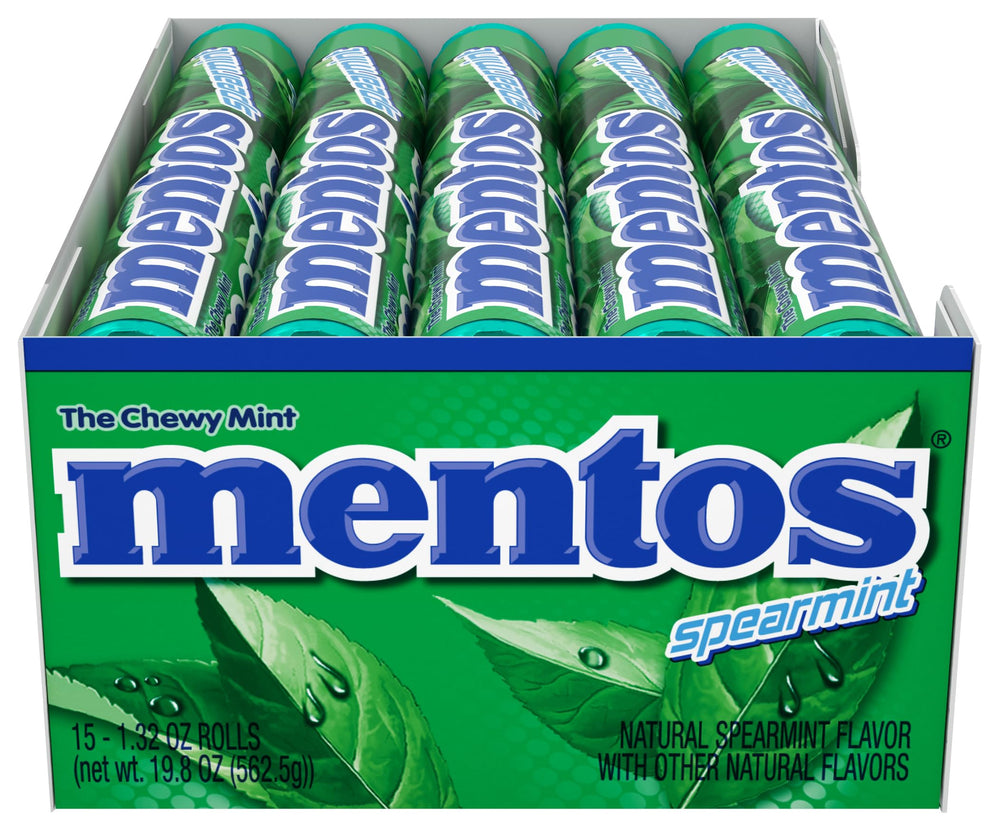 Detalle de textura de un caramelo Mentos resaltando la masticabilidad Mentos