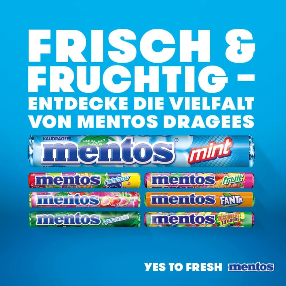 Etiqueta del envase Mentos con ingredientes legibles y claros