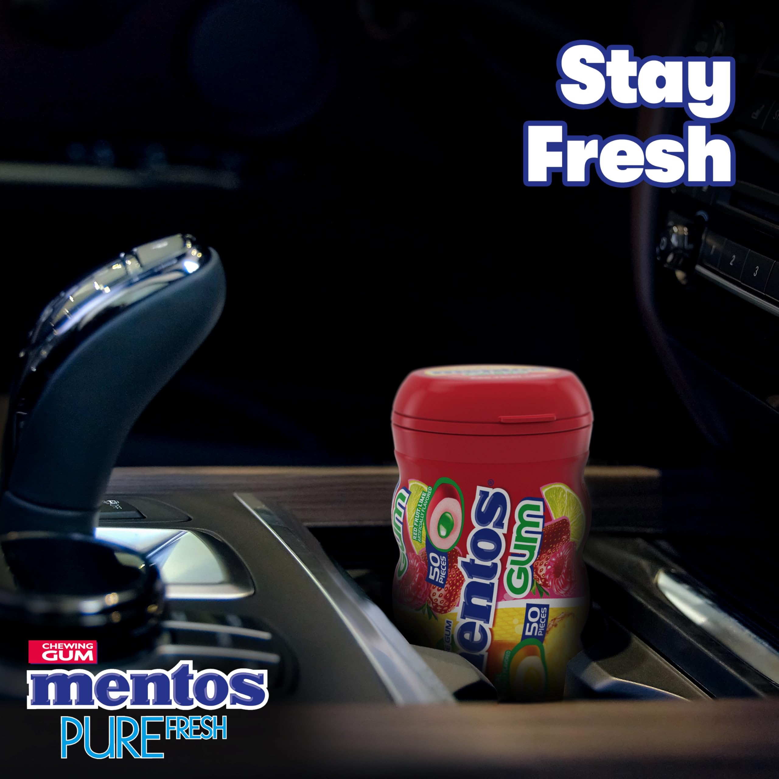 MENTOS botella dentro de bolso señalando transporte y uso diario