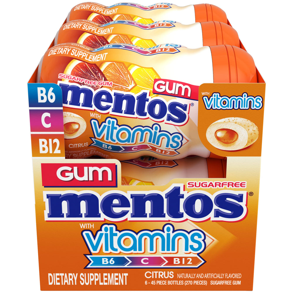 Corte de una pieza de Mentos mostrando centro blando y sabor