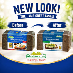 Mestemacher pumpernickel rebanadas detalle ideal para servir rápido