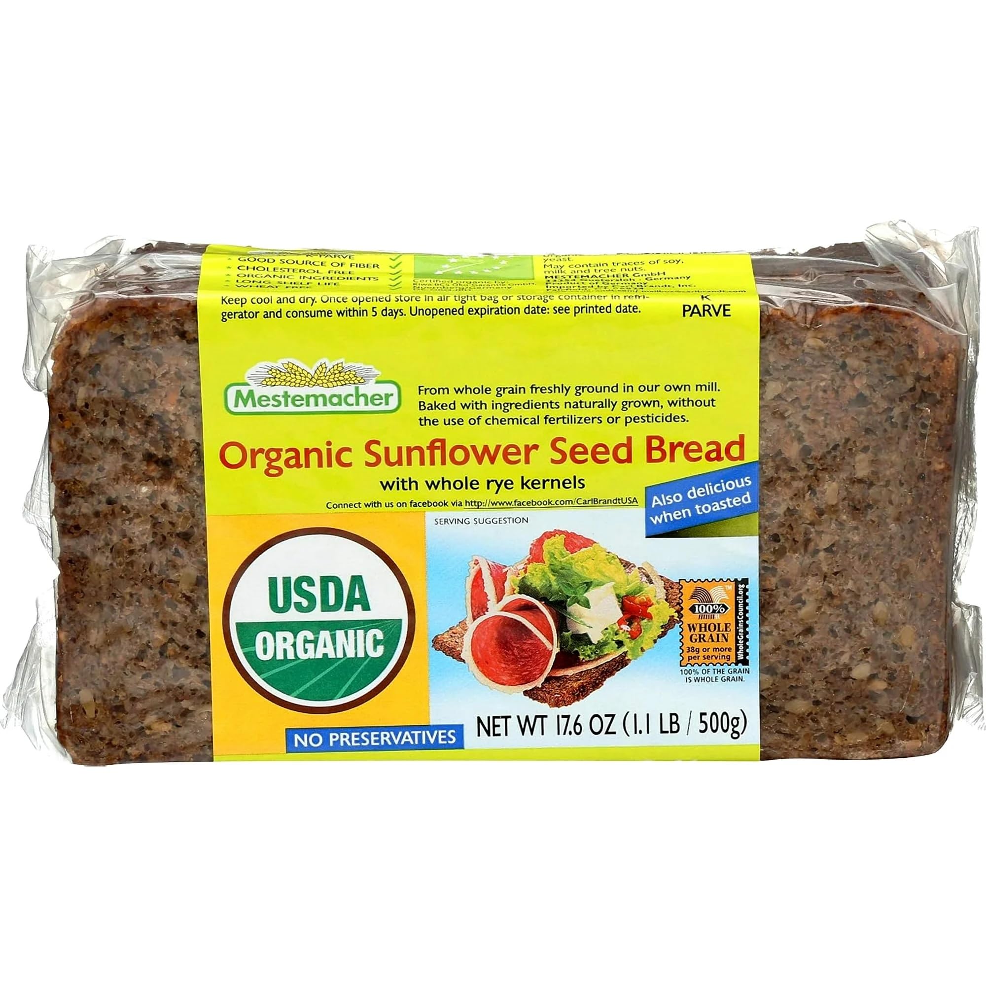 Mestemacher semillas de girasol en superficie aportan crocancia nutritiva