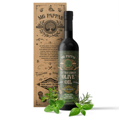 M.G. PAPPAS botella frontal mostrando diseño y calidad gourmet