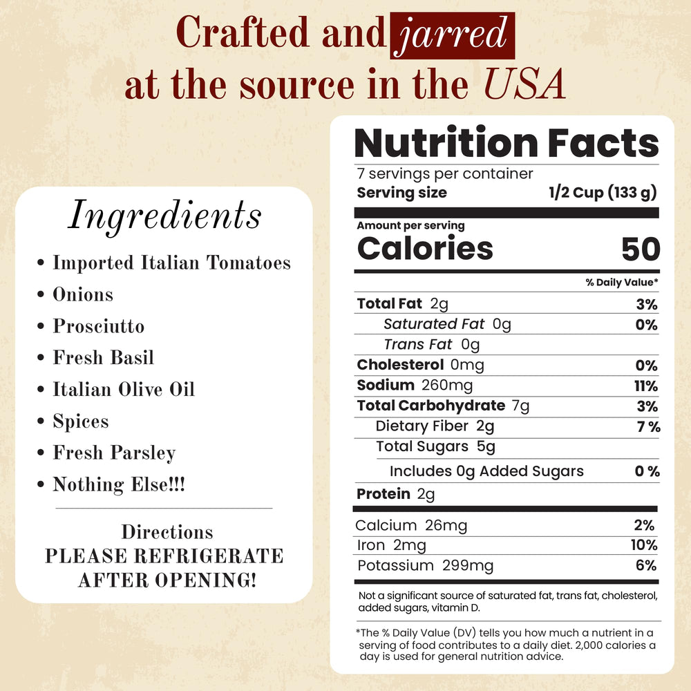 Michaels of Brooklyn etiqueta en detalle con lista de ingredientes clara