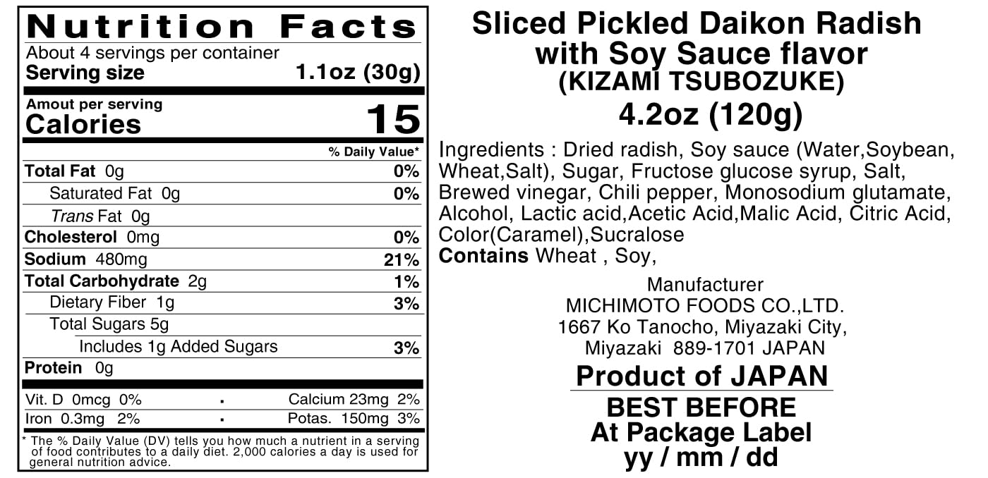 MICHIMOTO FOODS primer plano de textura crocante del daikon con corte uniforme