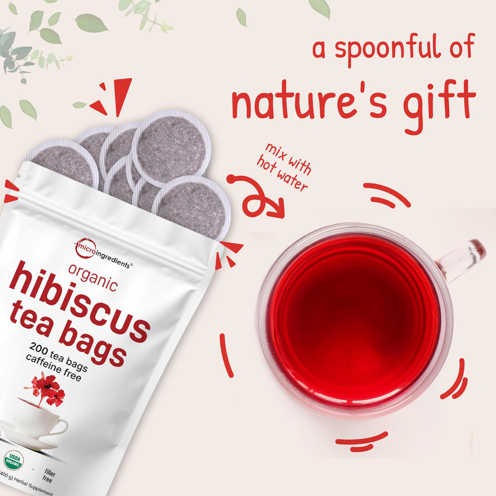 Micro Ingredients escena de estilo de vida con jarra fría de hibisco y vaso servido