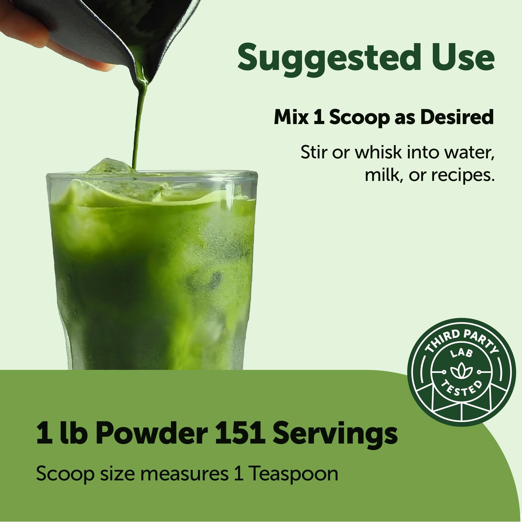 Micro Ingredients smoothie verde preparado con matcha para energía natural