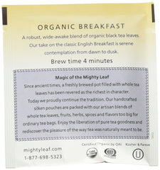 Mighty Leaf detalle de bolsita piramidal con hojas sueltas para mejor infusión