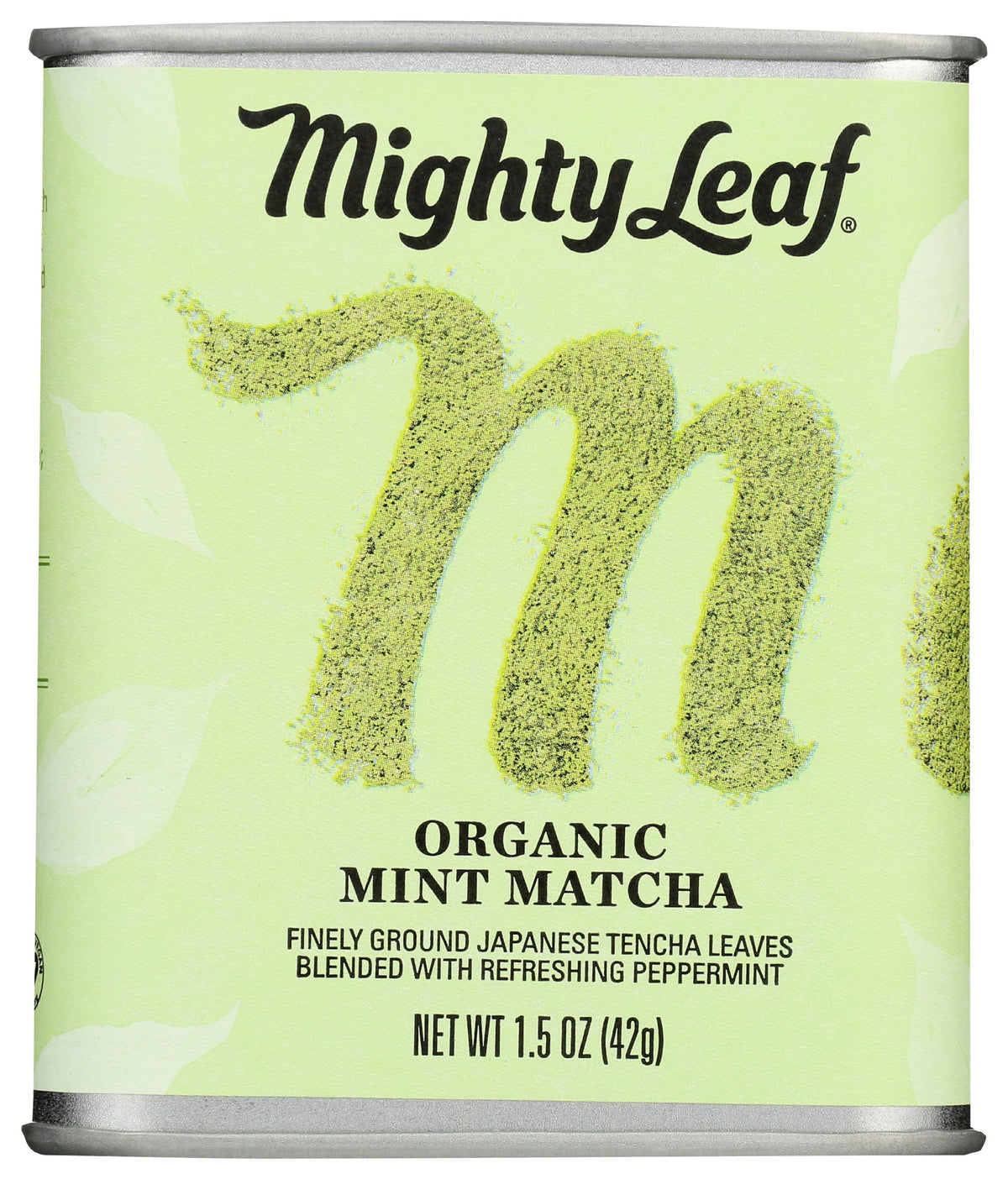 Mighty Leaf lata frontal mostrando diseño y tamaño práctico