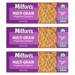 Milton's Organic Crackers vista frontal del empaque mostrando presentación y marca