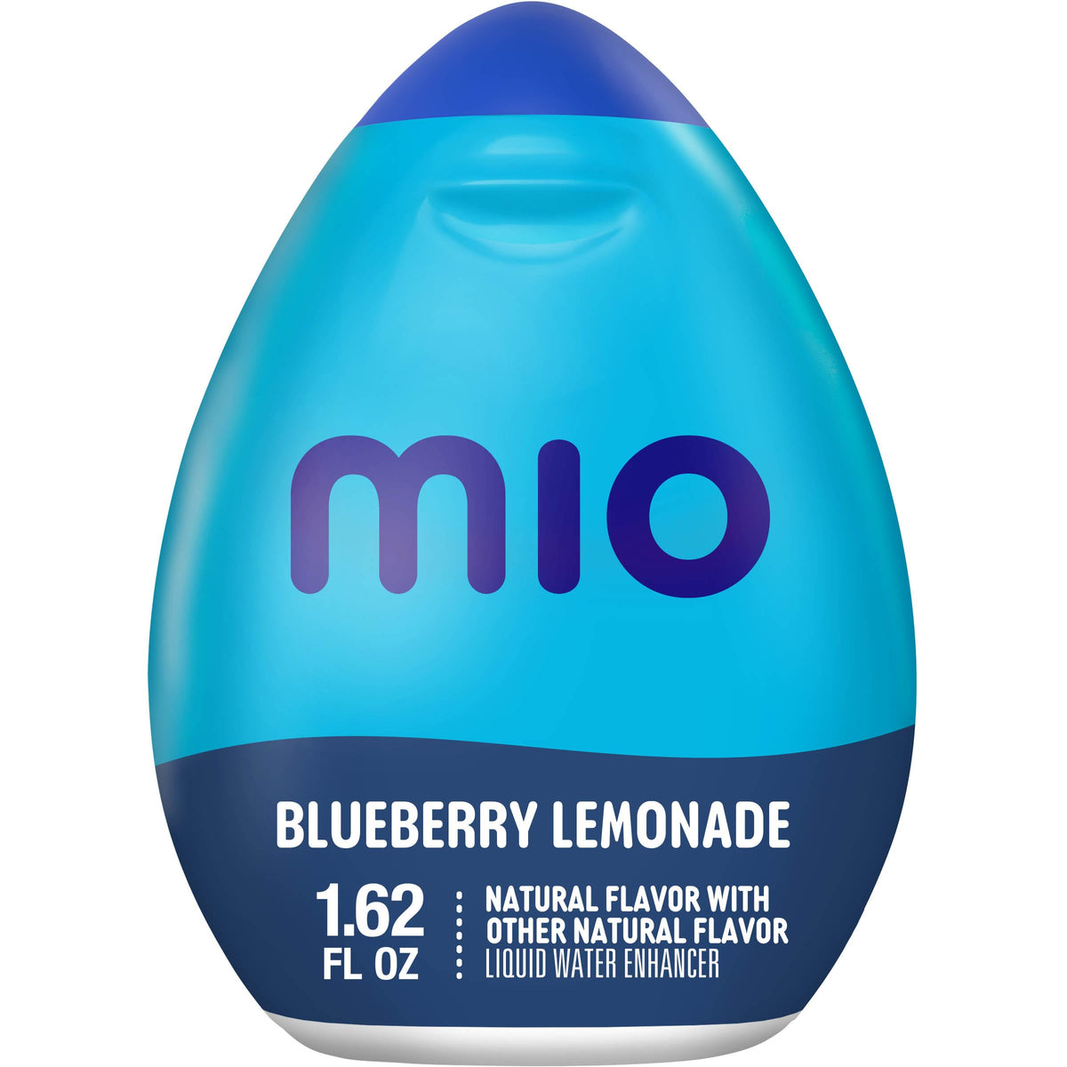 MiO botella frontal mostrando diseño y color para hidratación rápida