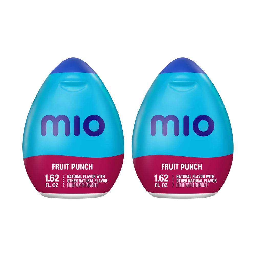 MiO botella frontal con diseño compacto y sabor Fruit Punch, fácil identificación
