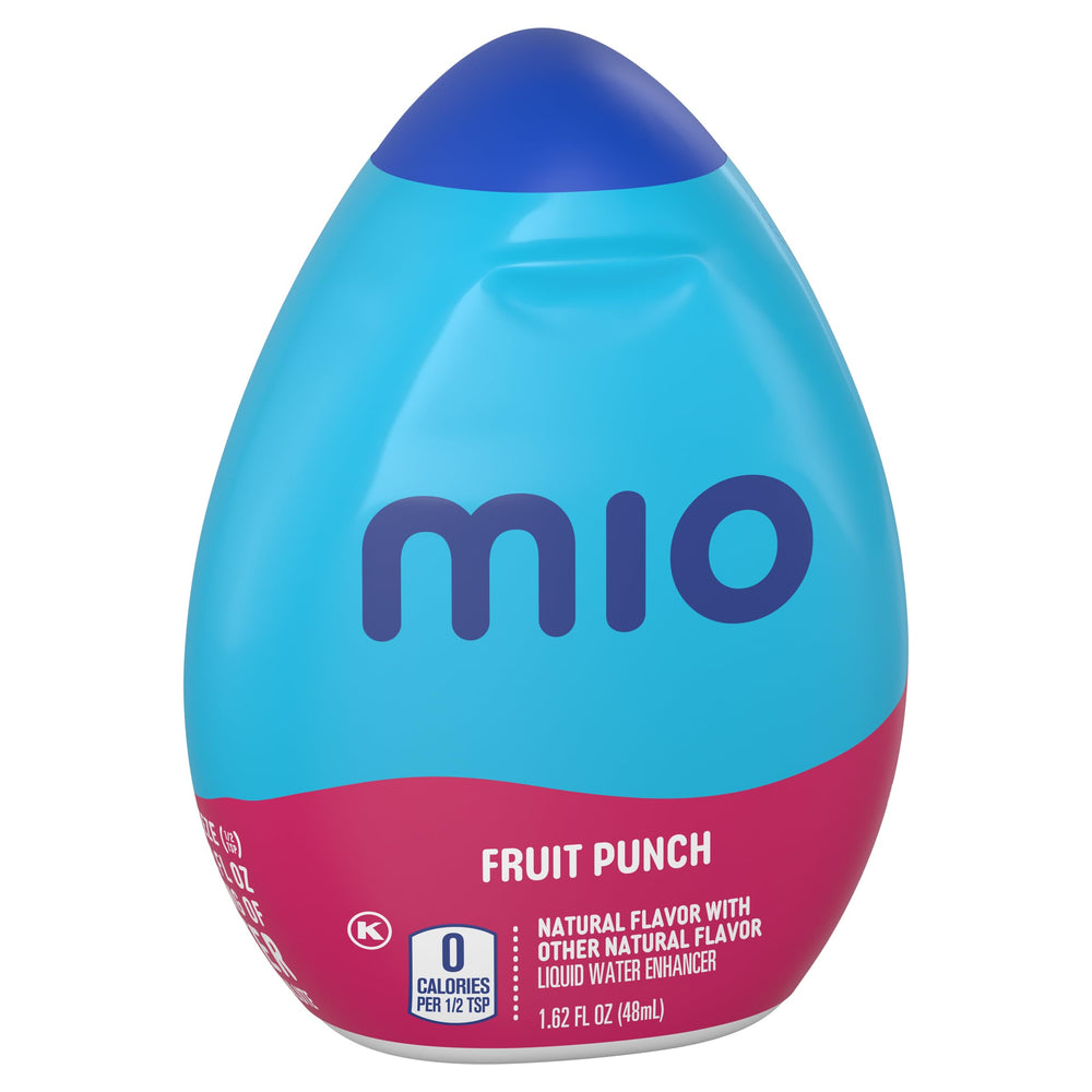 MiO vertiéndose en agua demostrando mezcla rápida y sabor instantáneo