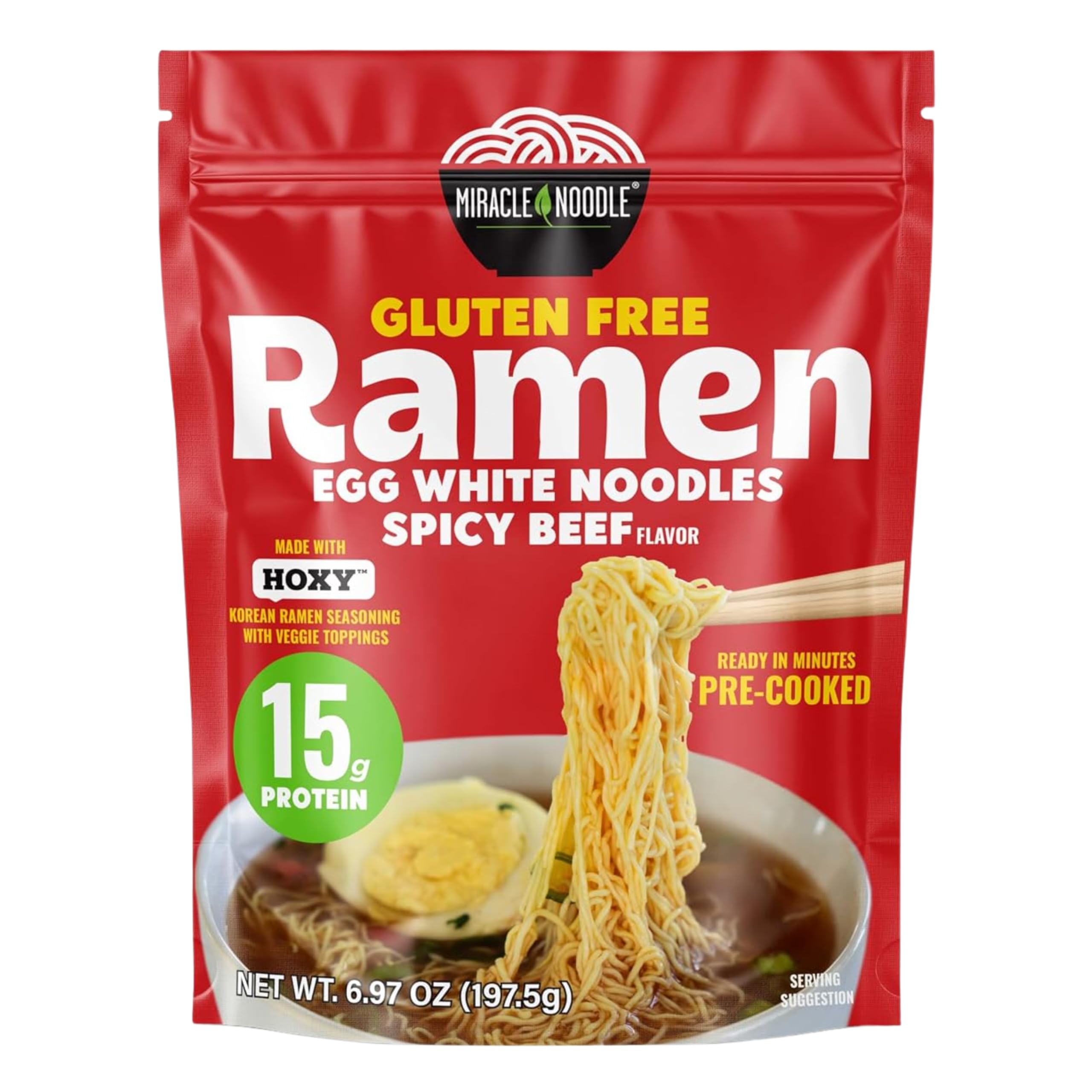 Miracle Noodle tazón servido con caldo picante, sabor intenso y lista rápida