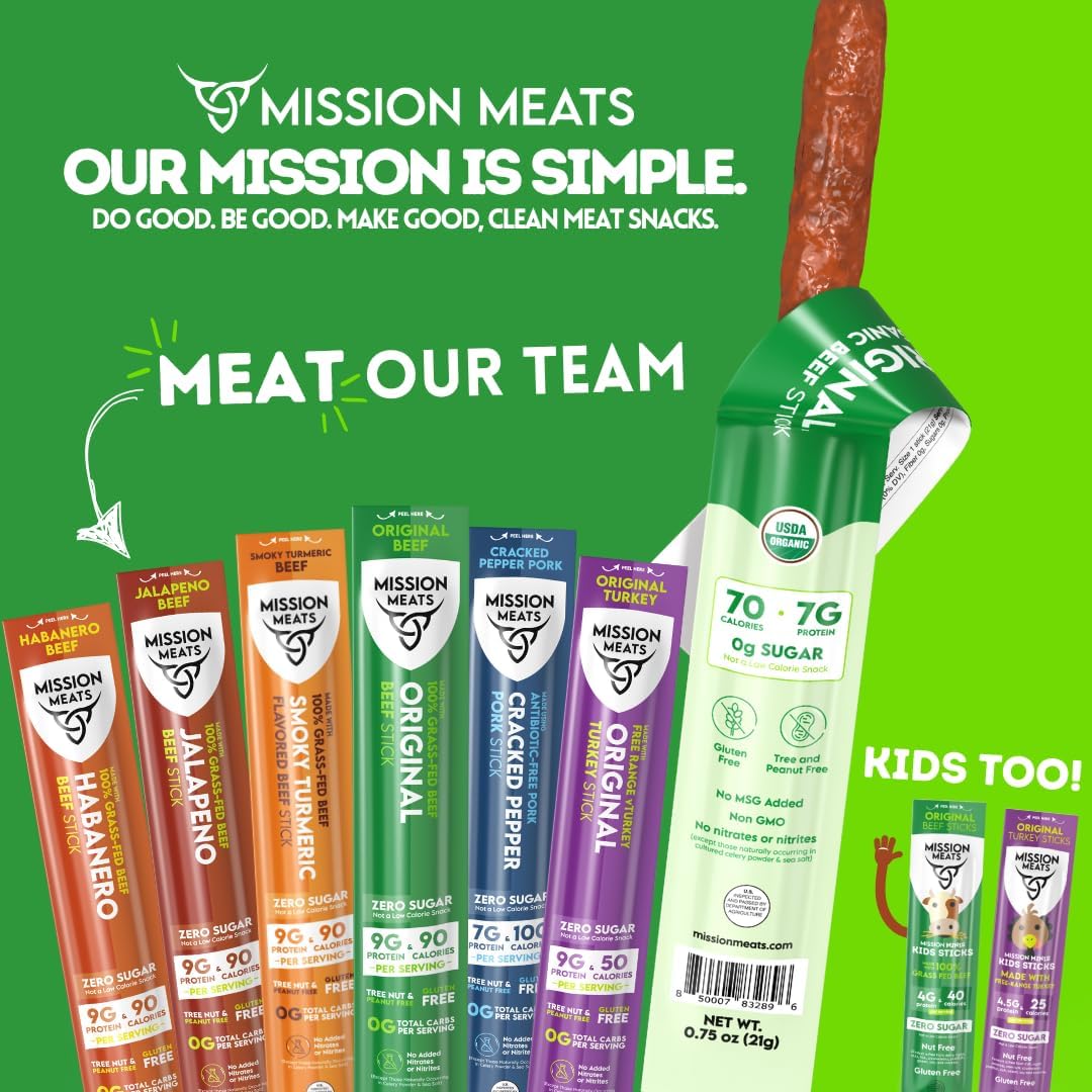 Mission Meats bastón colocado en lonchera infantil como opción nutritiva