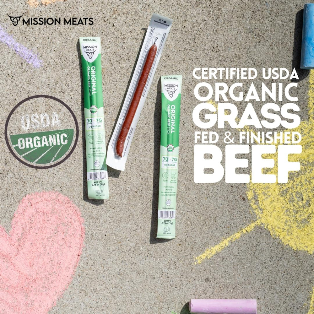 Mission Meats comparación de tamaño junto a una moneda para escala clara