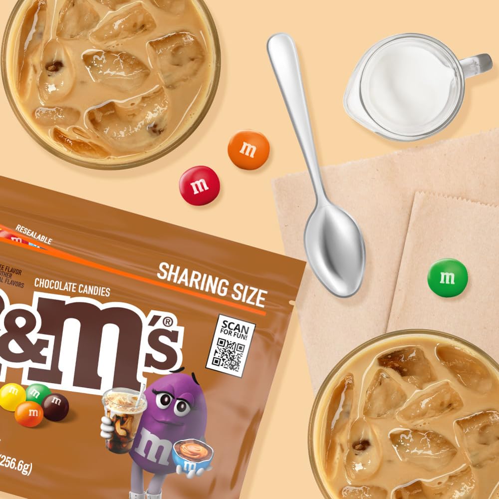 M&M'S etiqueta con información nutricional y detalles del producto