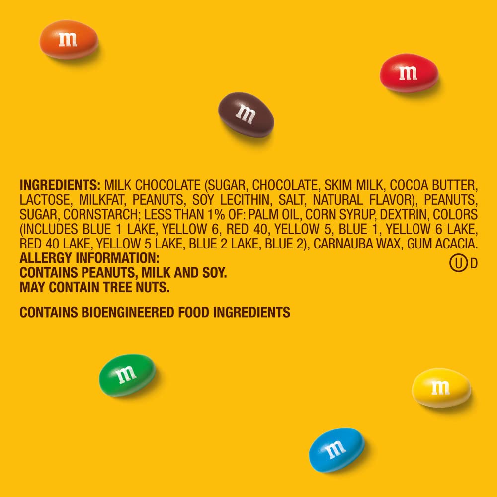 M&M'S primer plano del chocolate y maní crujiente que aporta textura
