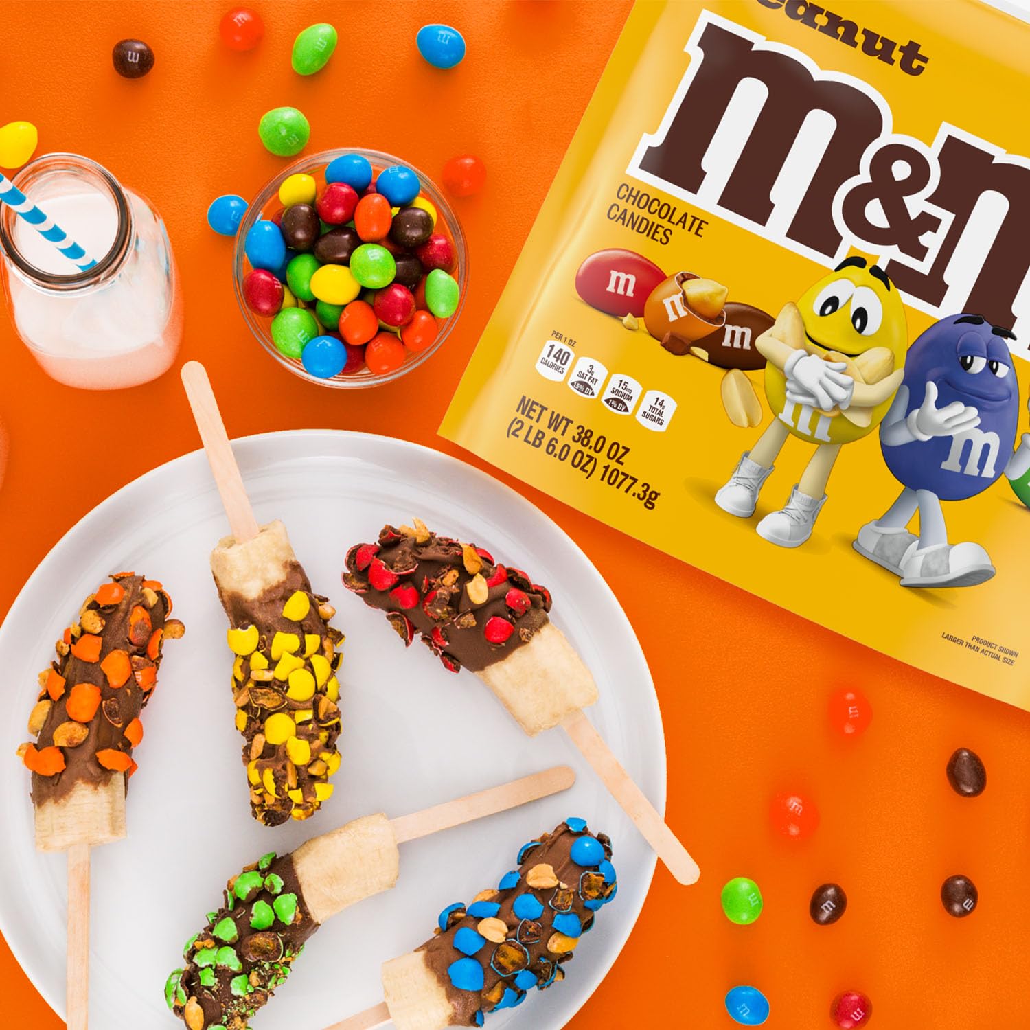 M&M'S detalle de etiqueta y información nutricional para organización