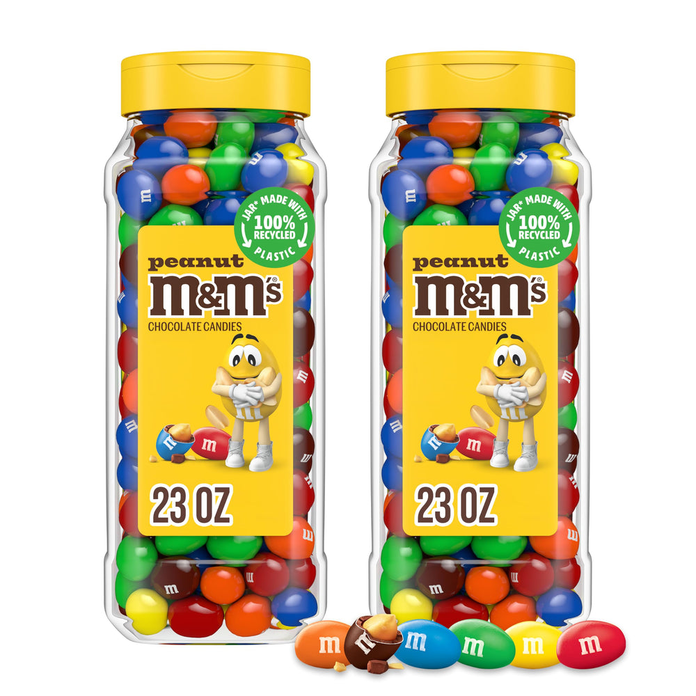 M&M's tarro frontal mostrando colores vibrantes y fácil acceso para fiestas