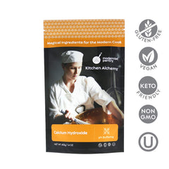 Modernist Pantry primer plano del polvo blanco útil para nixtamalización