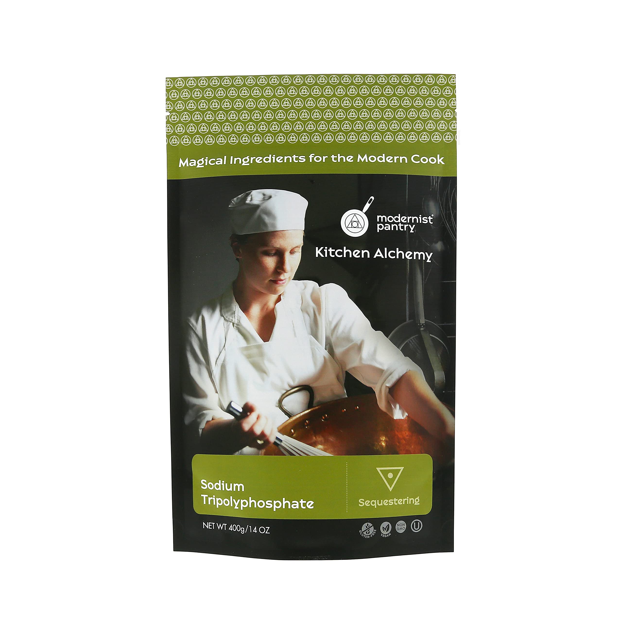 Modernist Pantry frente del paquete 400g trifosfato de sodio, envase alimentario seguro