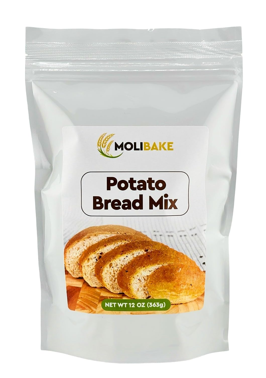 Molibake paquete frontal mostrando mezcla natural y beneficio de preparación rápida