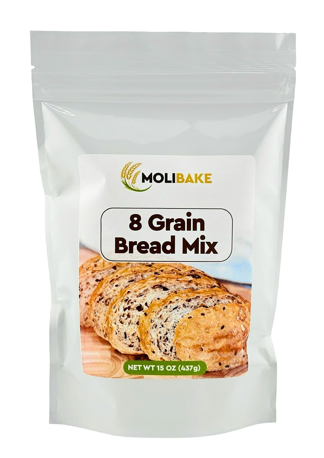 Molibake vista frontal del paquete mostrando mezcla natural y beneficios