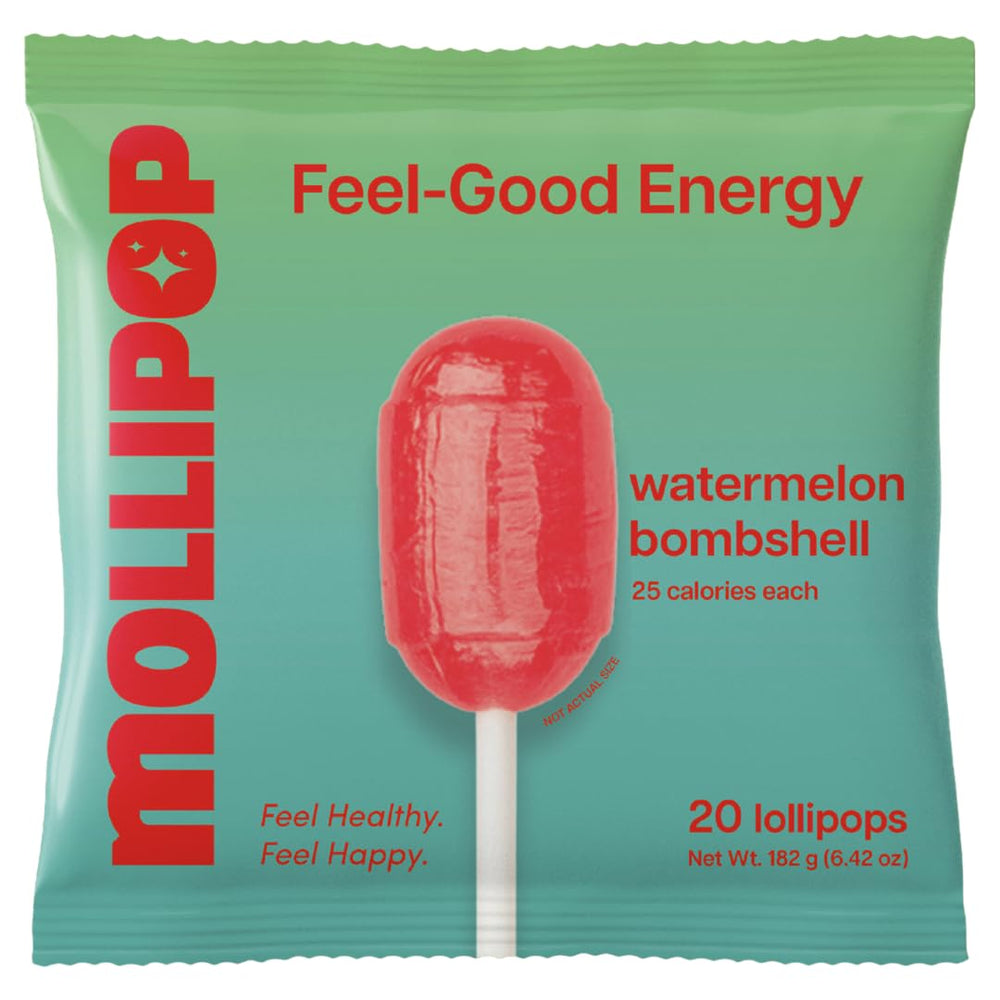 Mollipop empaque frontal mostrando sabor sandía y resealable bag para conveniencia
