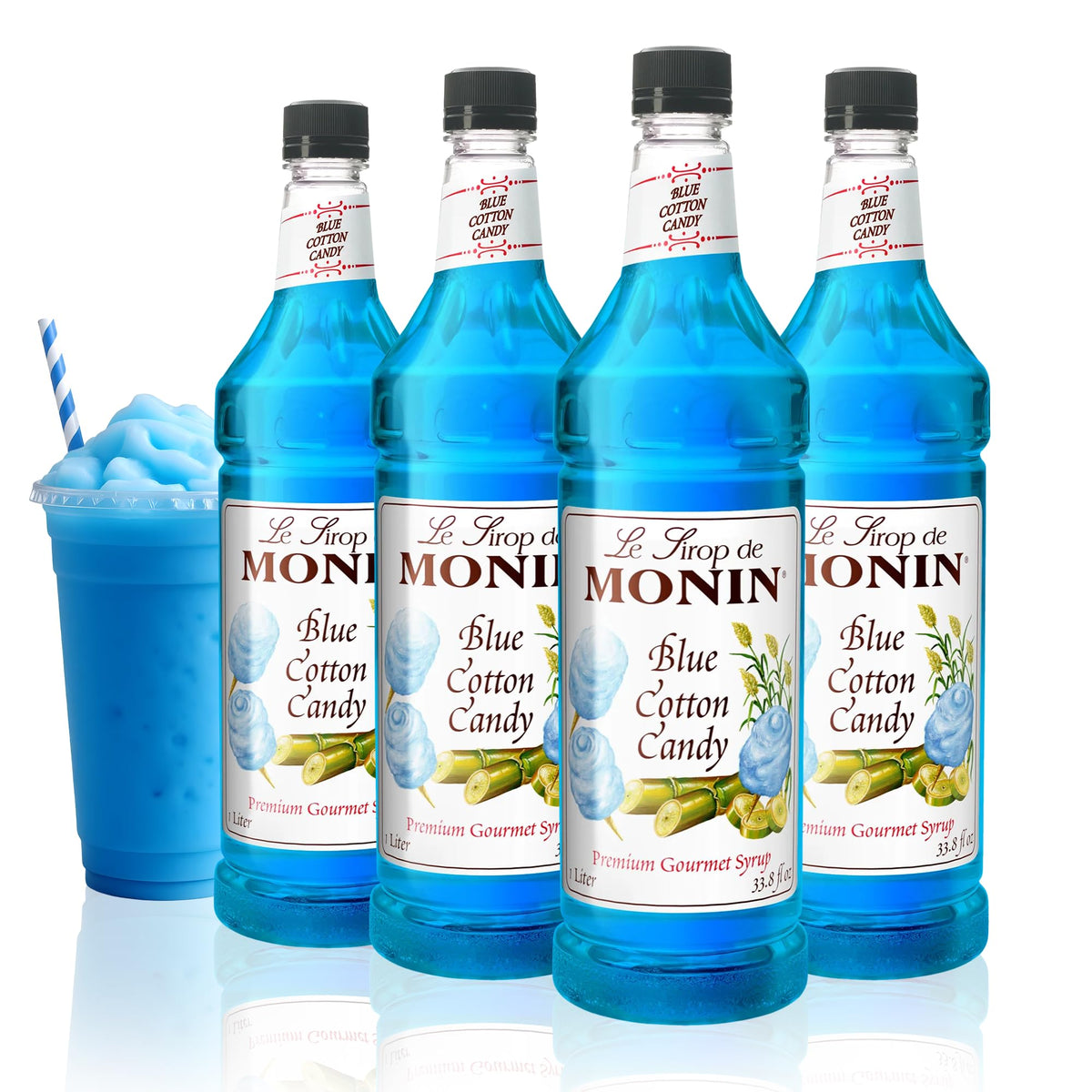 Monin botella pack frontal mostrando el envase y marca, buena presentación