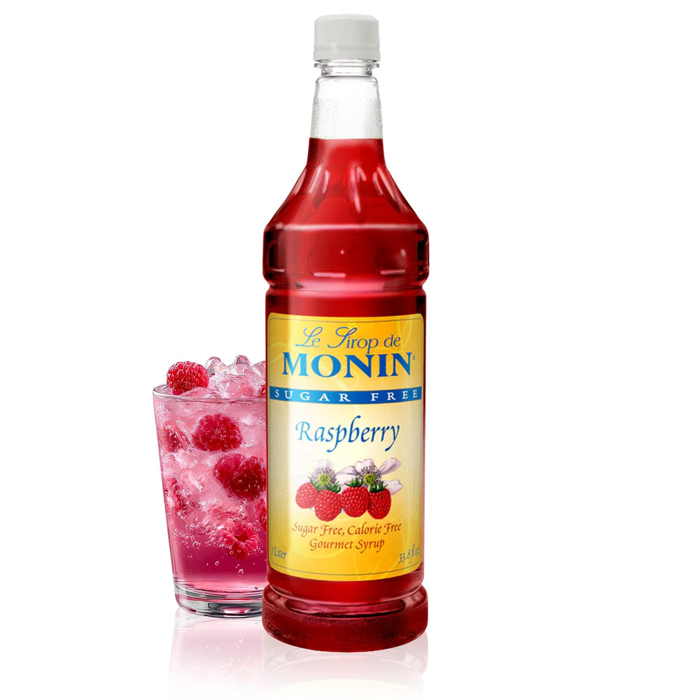 Monin jarabe frambuesa 1 L vista frontal para barra profesional