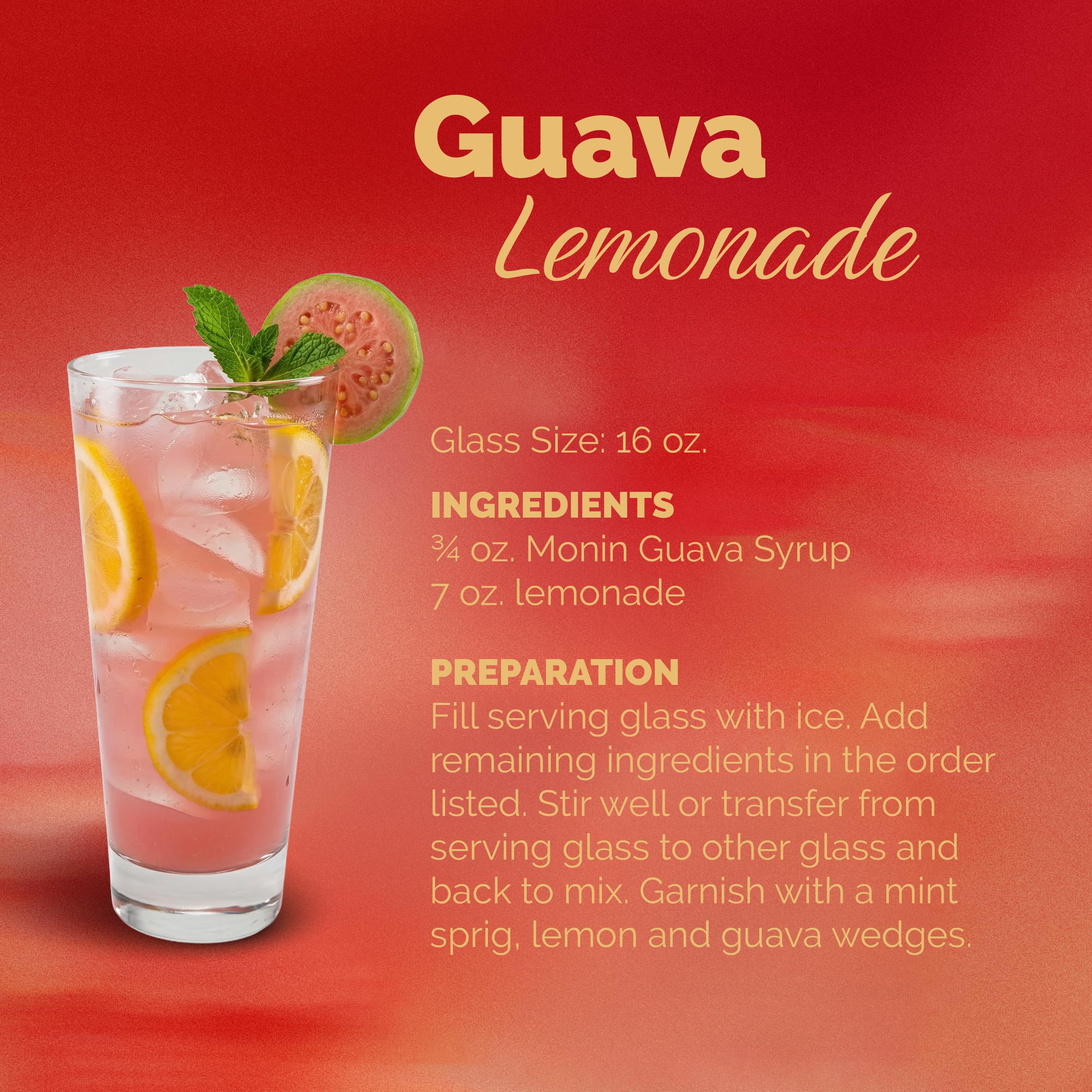 Monin guava etiqueta con certificaciones kosher y sin gluten visibles