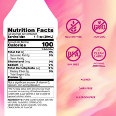 Monin jarabe Dragon Fruit primer plano del líquido rosa y textura brillante