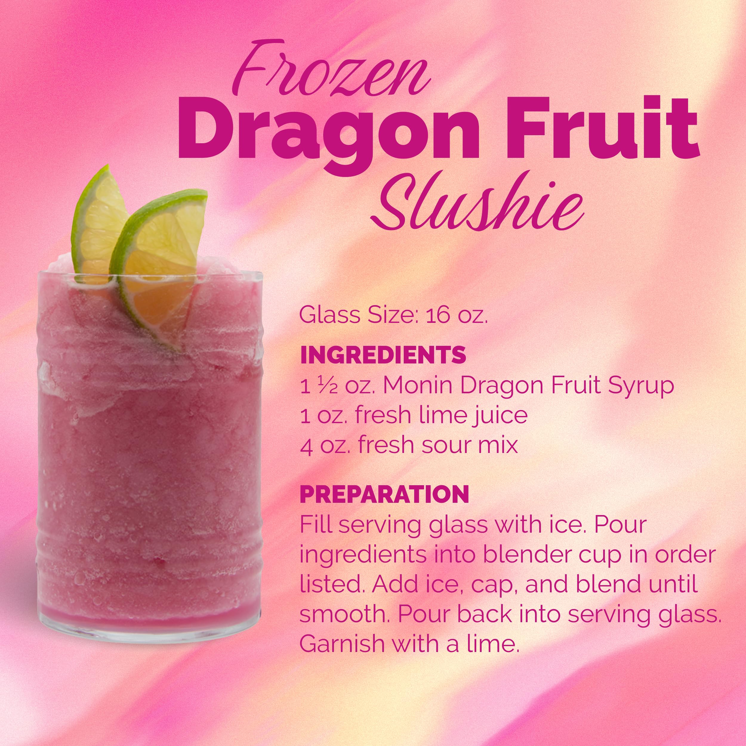 Monin jarabe Dragon Fruit en barra profesional, facilita servir bebidas consistentes