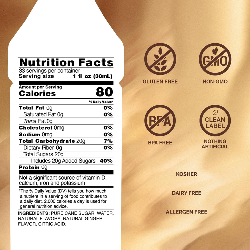 Monin jengibre textura líquida dorada para sabor intenso