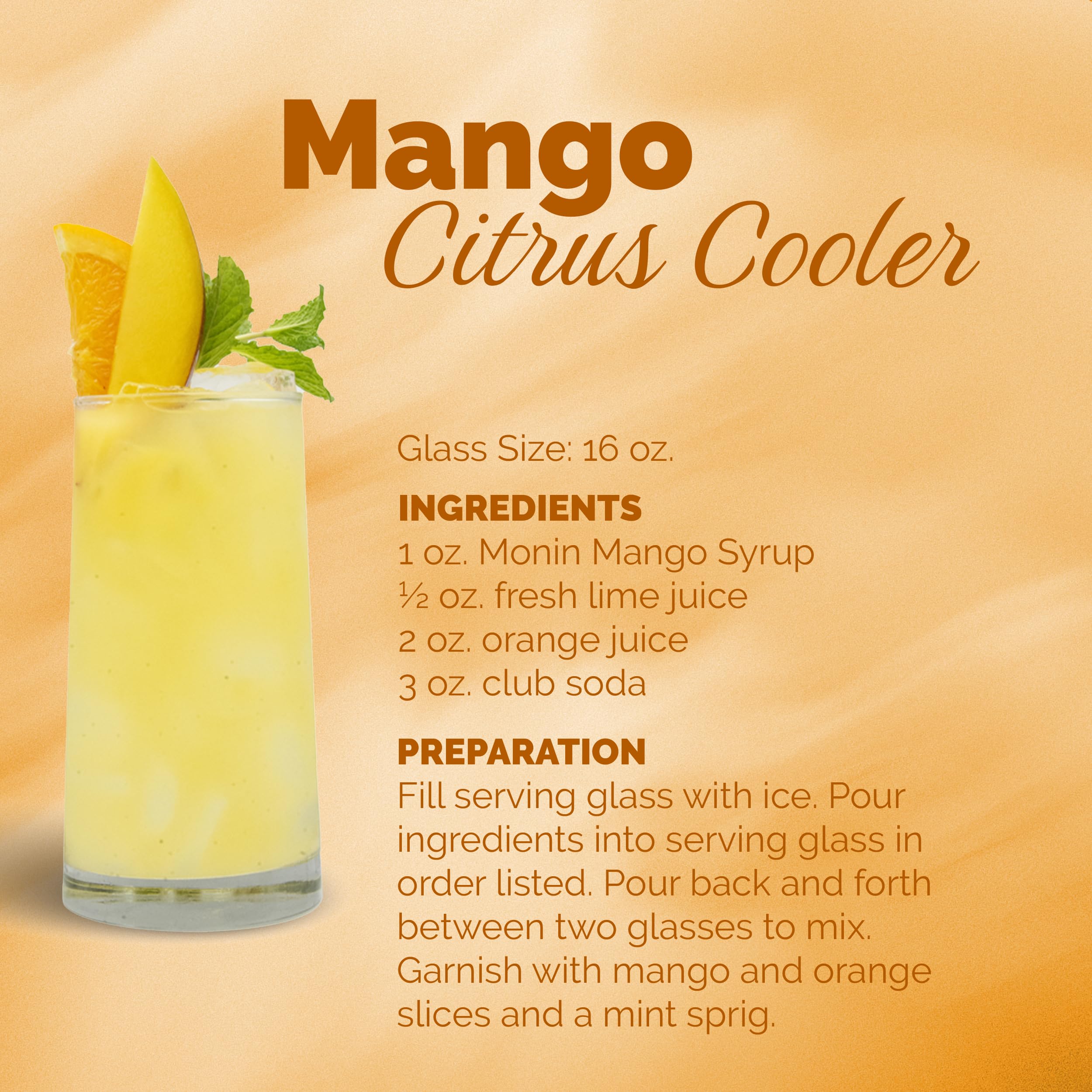 Etiqueta Monin Mango con certificaciones Halal Kosher y beneficios claros