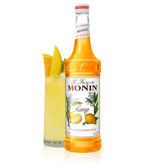 Monin botella de mango al frente mostrando presentación y tamaño útil