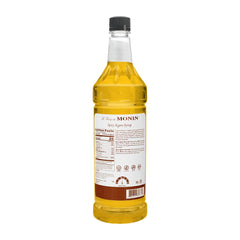 Monin etiqueta detallada con ingredientes naturales y origen orgánico