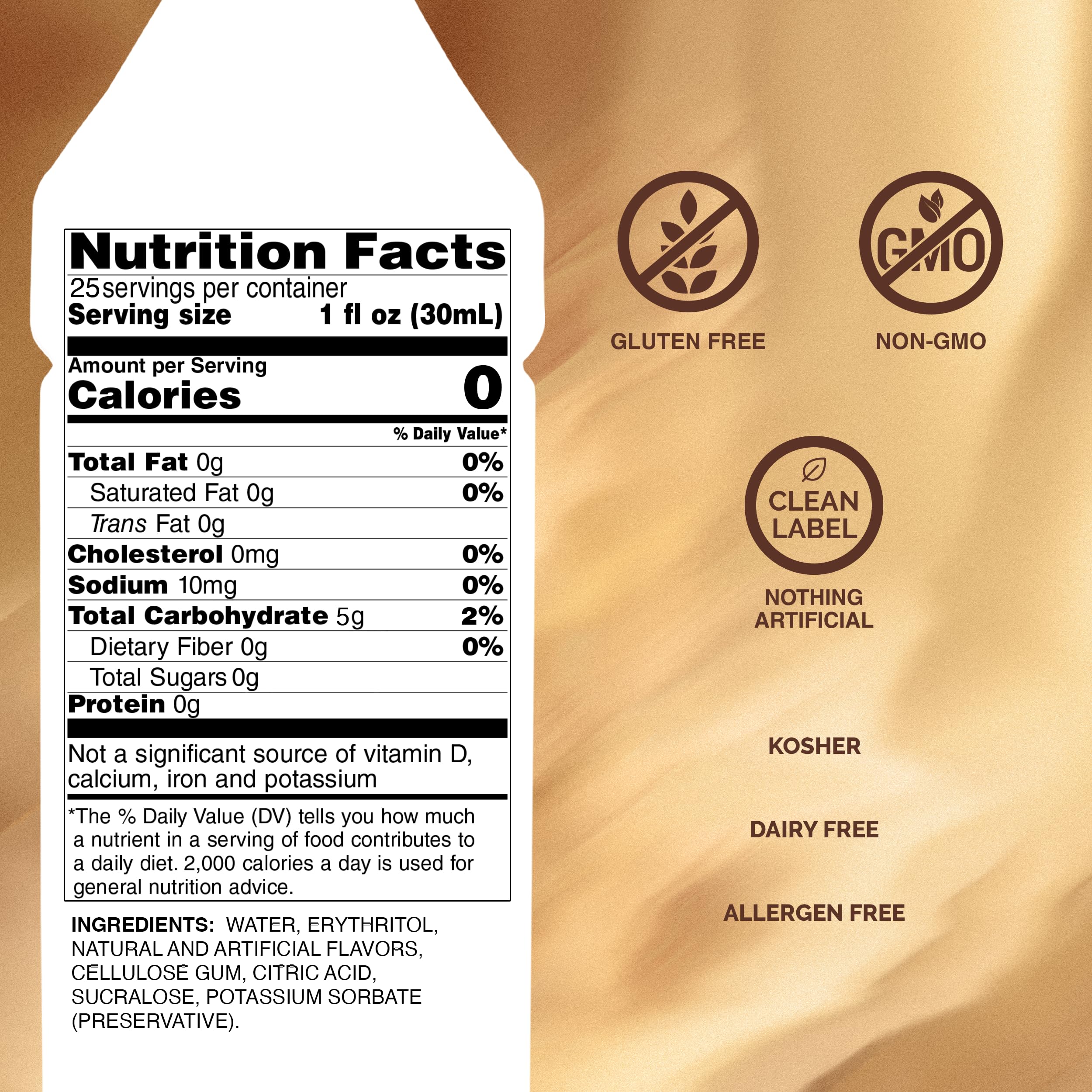 Monin detalle de etiqueta con origen Madagascar y notas de vainilla, claridad en ingredientes