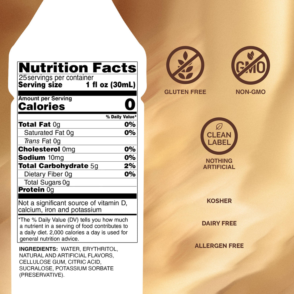 Monin detalle de etiqueta con origen Madagascar y notas de vainilla, claridad en ingredientes