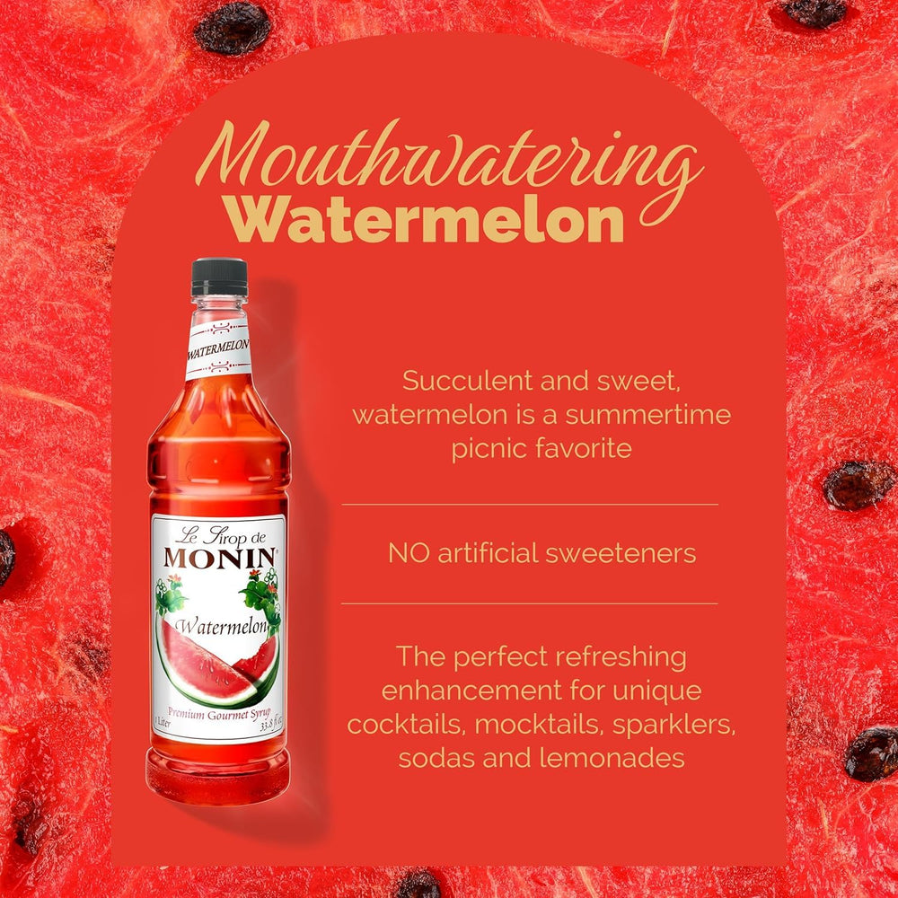 Monin jarabe usado en cóctel refrescante para potenciar frutas