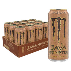 Monster Java Monster Loca Moca vista frontal mostrando lata y etiqueta clara