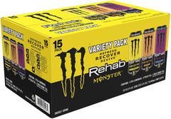 Monster Rehab lata servida con hielo para refrescar y recuperar energía