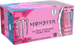 Monster Ultra Fantasy Ruby Red lata en mano, tamaño práctico y portable para energía