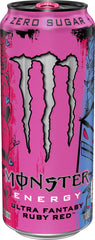 Monster Ultra Fantasy Ruby Red etiqueta con arte de Pinky Taylor, diseño atractivo coleccionable