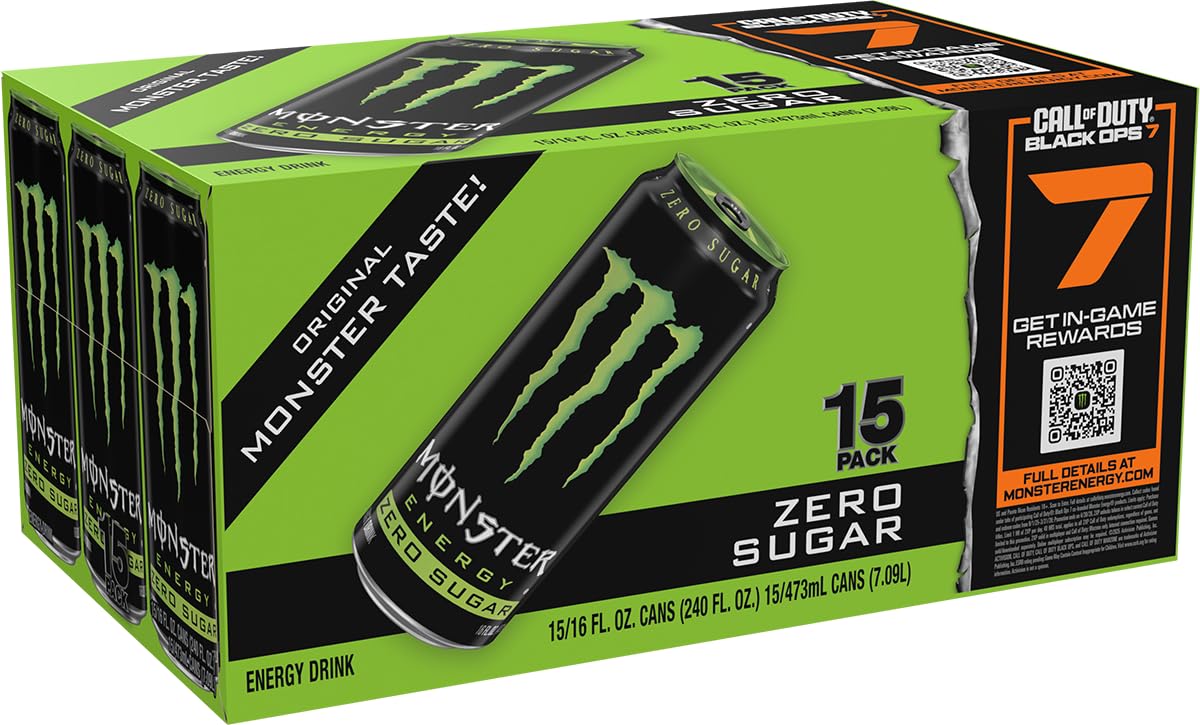 Monster lata en mano mostrando tamaño 16 oz práctico y efecto energizante inmediato