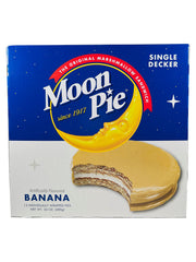 Moon Pie frontal caja 12 mostrando embalaje conveniente y porciones listas